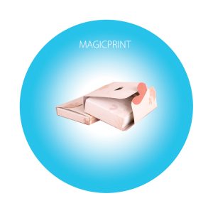 Compact, custom-printed cardboard tissue box with full-color printing for event communication