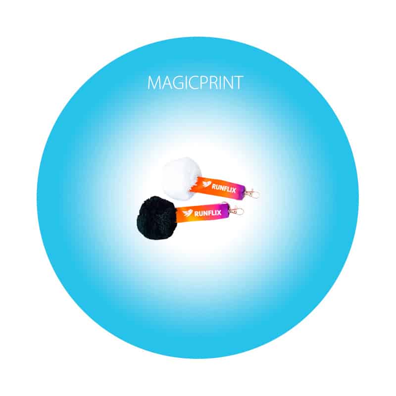 Portachiavi rotondo in plastica a forma di sfera (trasparente chiaro, Plastica-PS, 12g) come