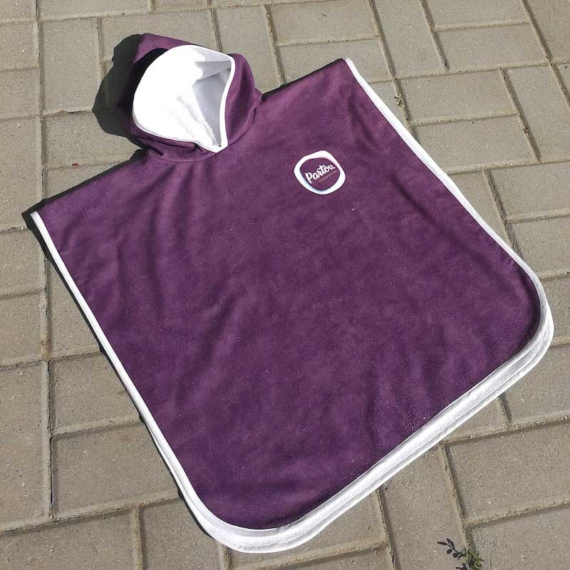 Serviettes poncho enfants publicitaire Fond violet