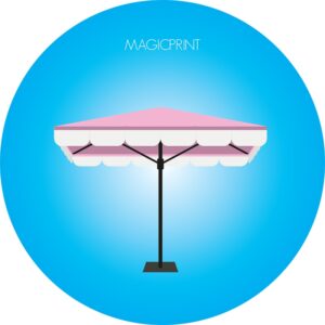 Parasol carré publicitaire : 1,35 mètres