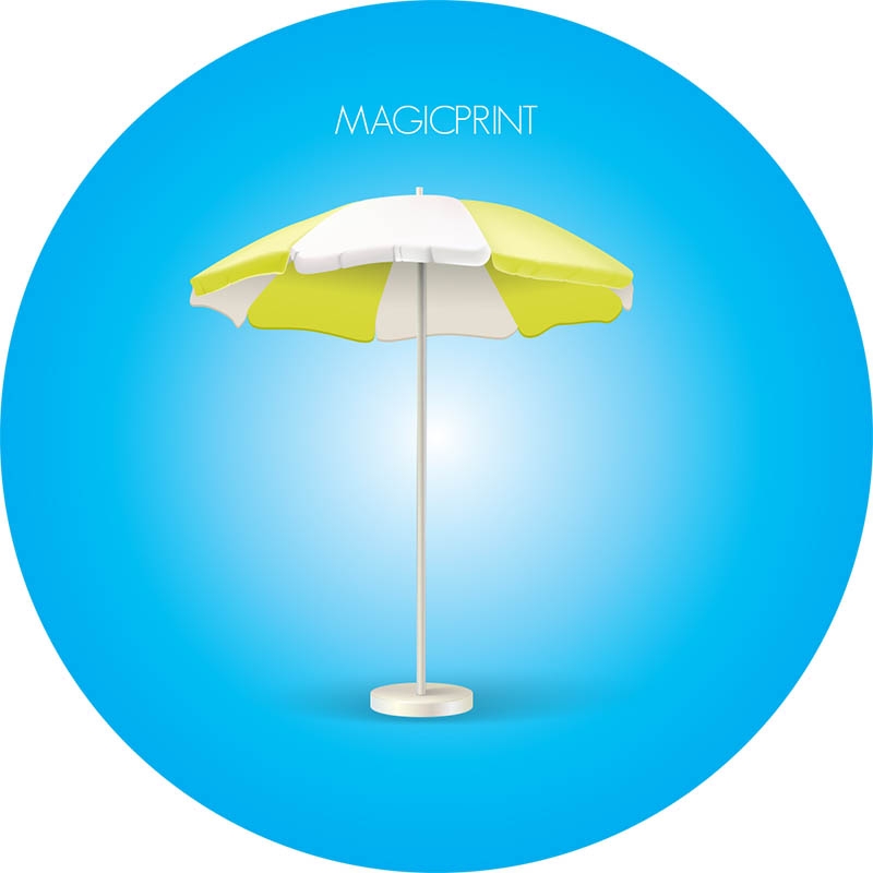 Parasol rond publicitaire marquage bleu 1,80 mètres